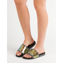 Seastar Pantuflas de lentejuelas multicolor amarillo 2 Seastar Pantuflas de lentejuelas multicolor amarillo 2