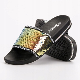 Seastar Pantuflas de lentejuelas multicolor amarillo 5