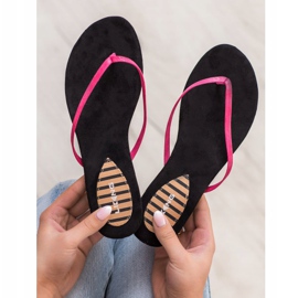 SHELOVET Chanclas clásicas negro rosado 5