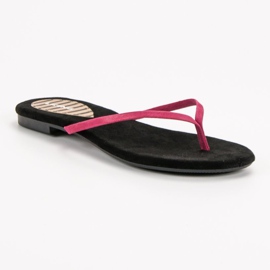 SHELOVET Chanclas clásicas negro rosado 3