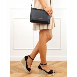 Sandalias negras alpargatas con cuñas 888-89 Negro 2
