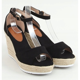 Sandalias negras alpargatas con cuñas 888-89 Negro 1
