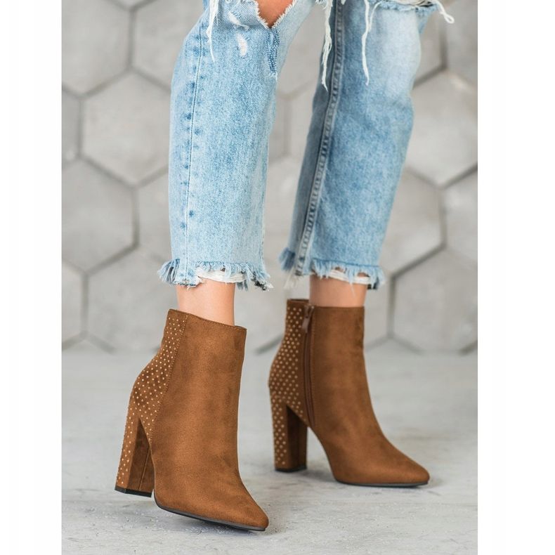 Seastar Botines de ante con circonita cúbica marrón 2 Seastar Botines de ante con circonita cúbica marrón 2