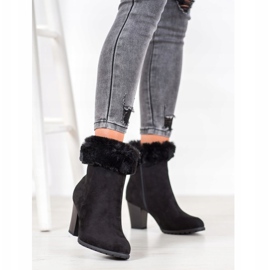 Goodin Botas en un poste con piel negro 1