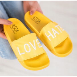 Small Swan LOVE &amp; HATE Zapatillas de piel ecológica amarillo 3