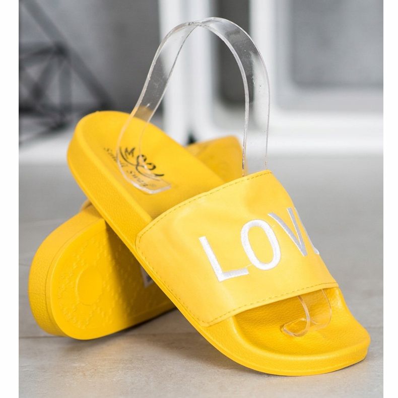 Small Swan LOVE &amp; HATE Zapatillas de piel ecológica amarillo 2