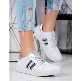 Filippo Zapatos de cuero en la plataforma blanco 4