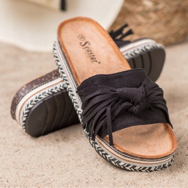 Seastar Zapatillas Con Flecos negro 4