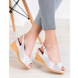 Sandalias Cuña Brillante VINCEZA gris 1