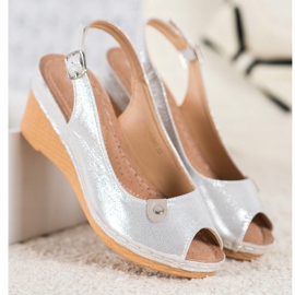 Sandalias Cuña Brillante VINCEZA gris 3