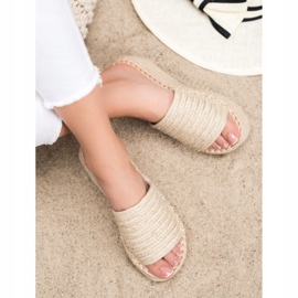 SHELOVET Zapatilla cuña trenzada Ll909be beige 3