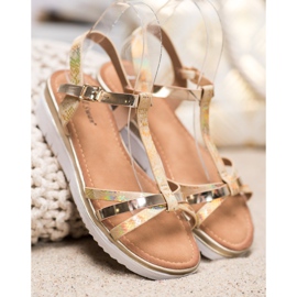 Small Swan Sandalias Con Efecto Holo dorado 4