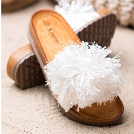 Seastar Pantuflas Blancas Con Flecos blanco 1