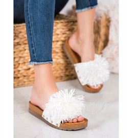 Seastar Pantuflas Blancas Con Flecos blanco 4