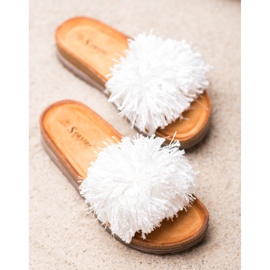Seastar Pantuflas Blancas Con Flecos blanco 2
