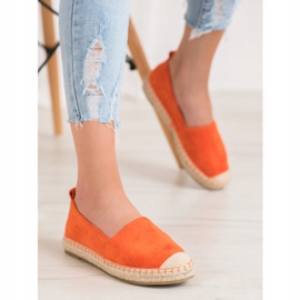 Anesia Paris Alpargatas de ante cómodas naranja 1