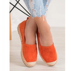 Anesia Paris Alpargatas de ante cómodas naranja 2