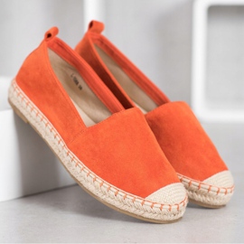 Anesia Paris Alpargatas de ante cómodas naranja 3