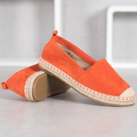 Anesia Paris Alpargatas de ante cómodas naranja 4