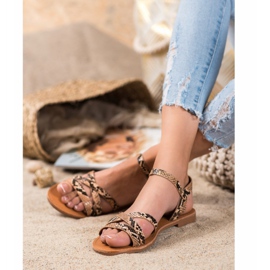SHELOVET Sandalias de tacón plano multicolor 2