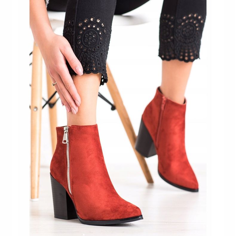 Marquiz Botas cálidas con cremallera decorativa. rojo naranja 2