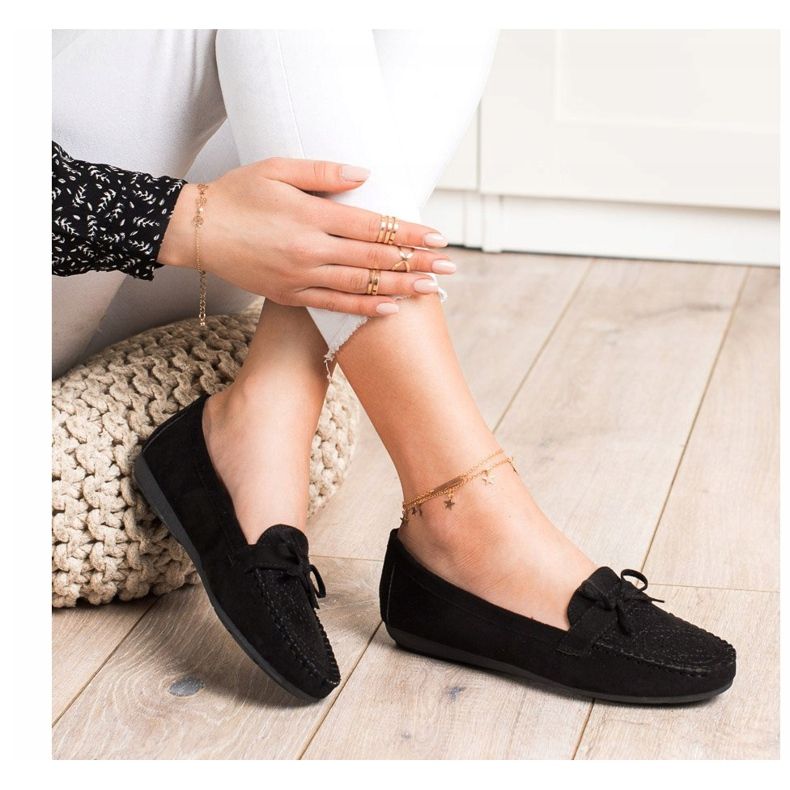 Best Shoes Mocasines casuales de gamuza negro 1