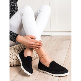 SHELOVET Slipons de gamuza para la primavera negro 3