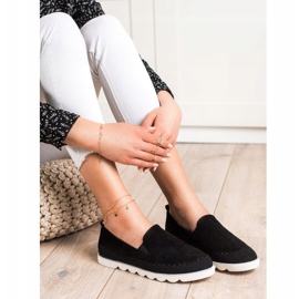 SHELOVET Slipons de gamuza para la primavera negro 2