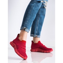 SHELOVET Zapatillas caladas en la plataforma rojo 2