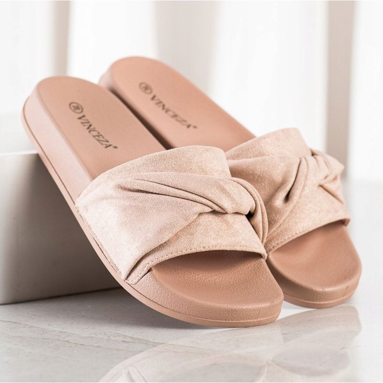 Cómodas pantuflas de gamuza VINCEZA marrón 1
