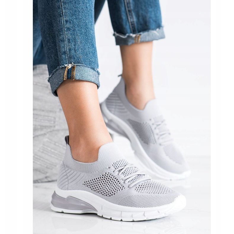 Filippo Zapatillas con cordones y calados gris 2