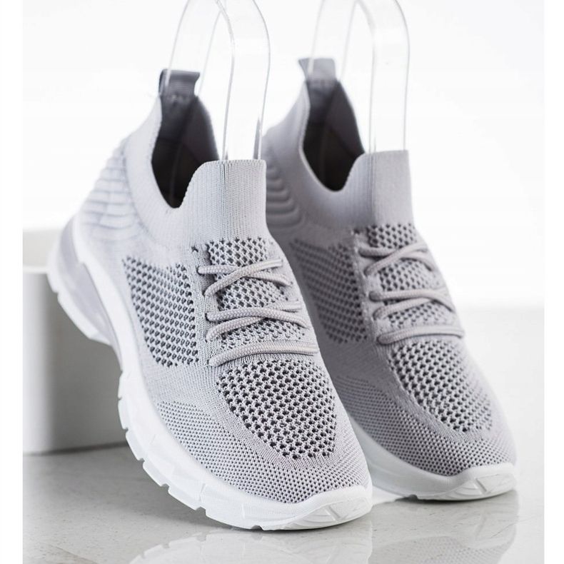 Filippo Zapatillas con cordones y calados gris 1