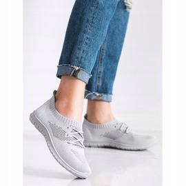 SHELOVET Zapatillas grises caladas 2
