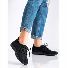 SHELOVET Zapatillas negras caladas negro 3