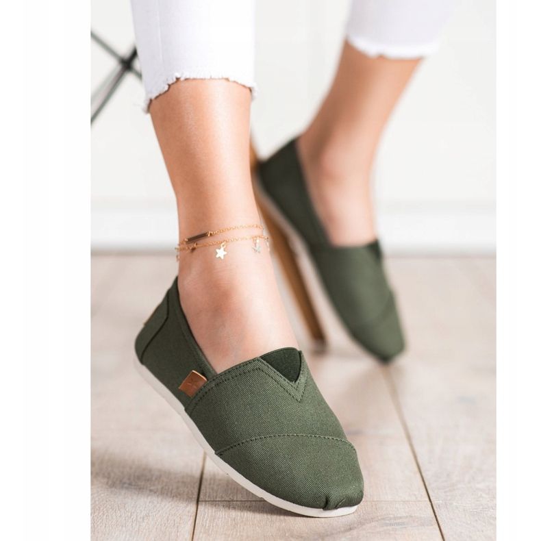 SHELOVET Zapatillas sin cordones verdes 1