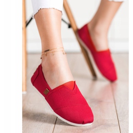 SHELOVET Zapatillas sin cordones rojas rojo 2