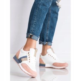 SHELOVET Zapatillas con aplicación de ante blanco multicolor 1