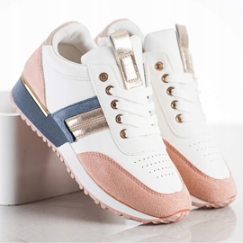 SHELOVET Zapatillas con aplicación de ante blanco multicolor 2