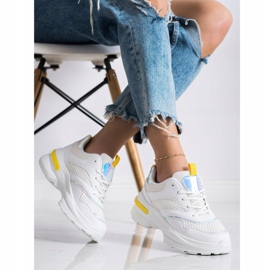 SHELOVET Zapatillas en la plataforma con malla blanco 2