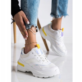 SHELOVET Zapatillas en la plataforma con malla blanco 1