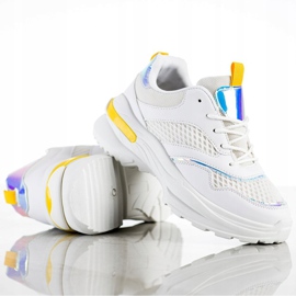SHELOVET Zapatillas en la plataforma con malla blanco 3