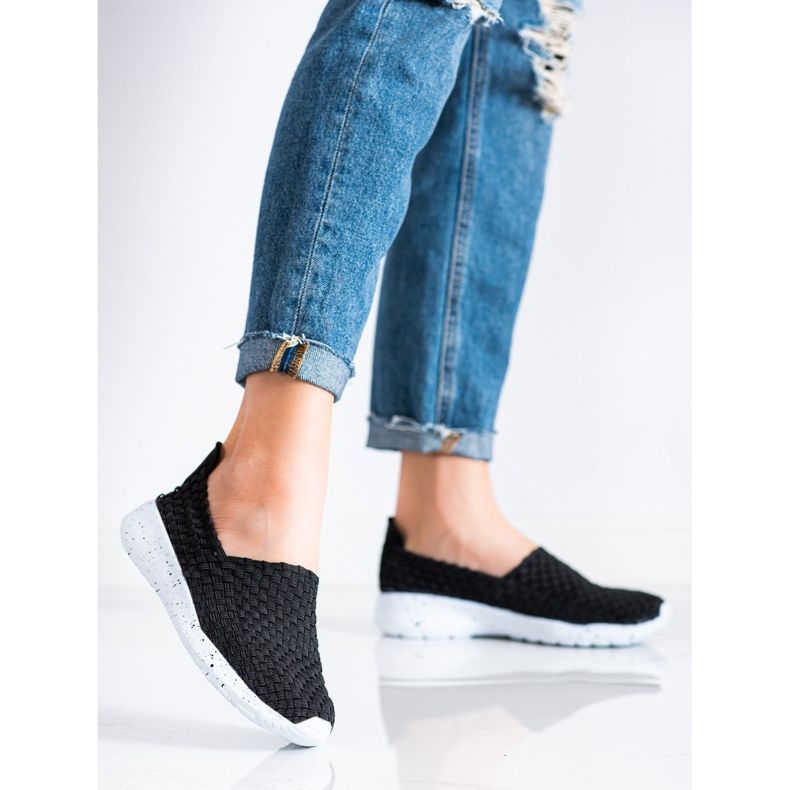 Sabatina Slipons trenzados negros 2