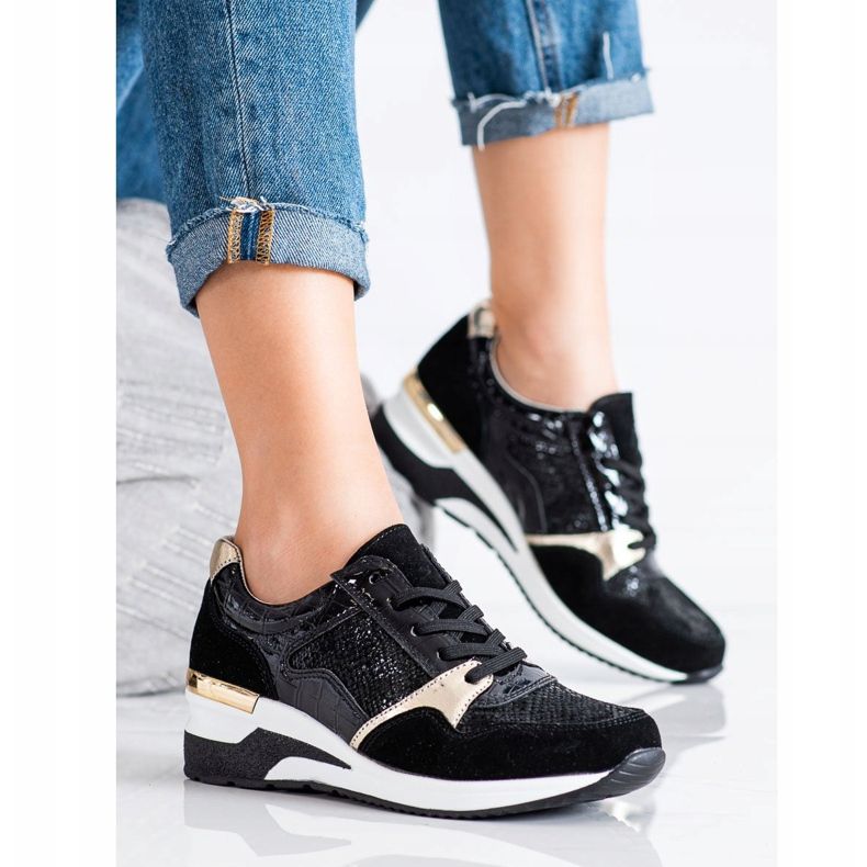 Goodin Zapatillas de cuero atadas negro multicolor 2