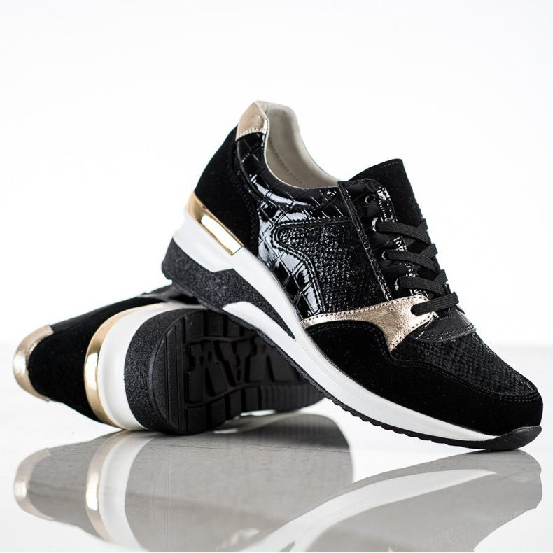 Goodin Zapatillas de cuero atadas negro multicolor 1