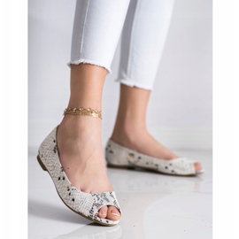 Goodin Bombas casuales de punta abierta beige 2