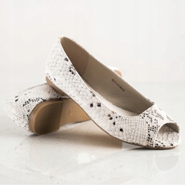Goodin Bombas casuales de punta abierta beige 3