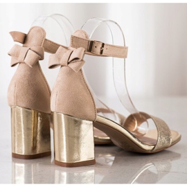 Sandalias Con Lazo VINCEZA dorado 2
