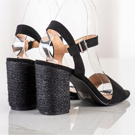 Sandalias Tacón Trenzado VINCEZA negro 1
