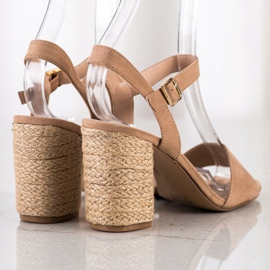 Sandalias Tacón Trenzado VINCEZA beige 2