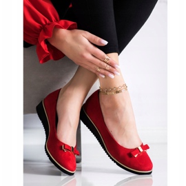 Goodin Zapatos rojos con un lazo 2